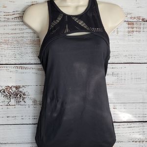Bebe sports black chrocet knit tank